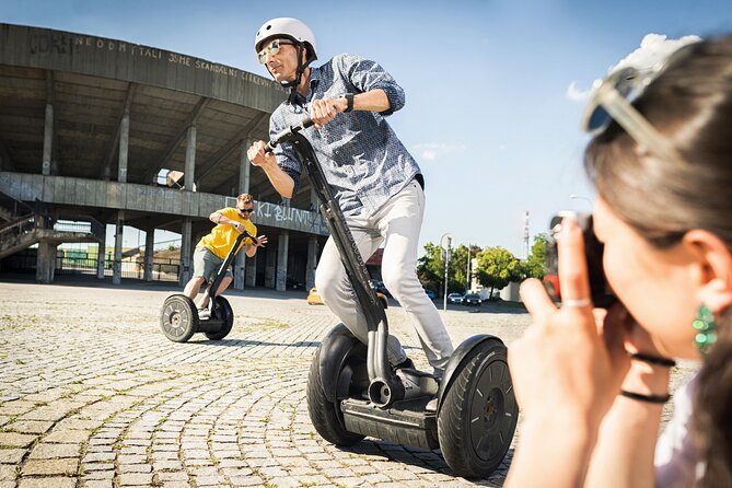 1.5h Small Group Segway Tour & Free Taxi Transfer ️with PragueWay - Learning to ride before the route begins