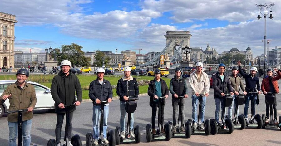 Budapest: Segway Grand City Tour (Buda + Margaret + Pest) 3h - Crossing Elizabeth Bridge toward the Buda hills