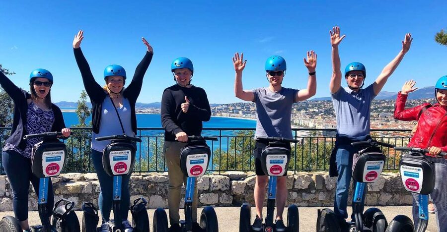 Nice: Private Segway Tour - Blue chairs, modern art, and the sea front