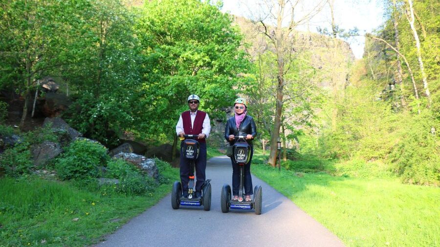 Prague: Grand Segway and eScooter Live Guided City Tour - Learning the Segway before heading uphill