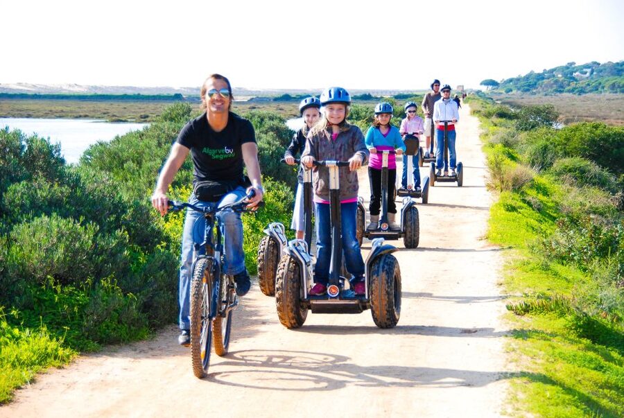 Ria Formosa National Park Segway Tour & Seafood Lunch - Learning the Segway before the trail